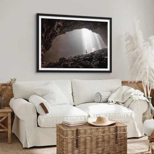 Affiche dans un cadre noir - Poster - Grotte lumineuse - 40x30 cm