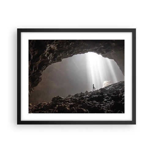 Affiche dans un cadre noir - Poster - Grotte lumineuse - 50x40 cm