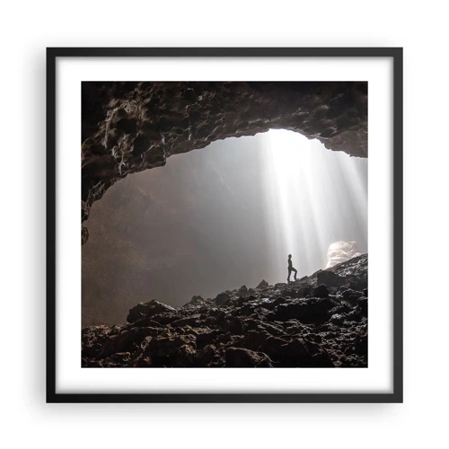 Affiche dans un cadre noir - Poster - Grotte lumineuse - 50x50 cm