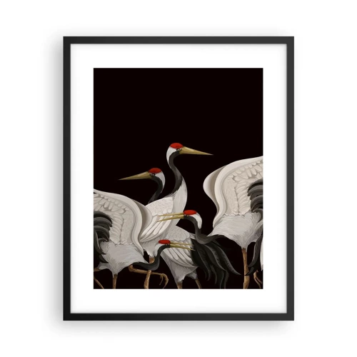 Affiche dans un cadre noir - Poster - Histoire d'oiseaux - 40x50 cm