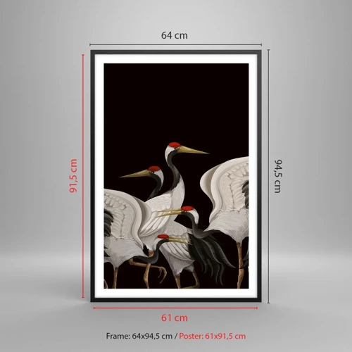 Affiche dans un cadre noir - Poster - Histoire d'oiseaux - 61x91 cm