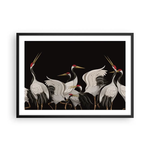 Affiche dans un cadre noir - Poster - Histoire d'oiseaux - 70x50 cm