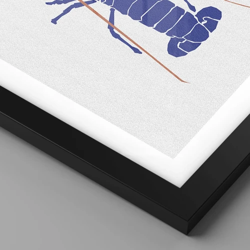 Affiche dans un cadre noir - Poster - Homard exquis en bleu marine - 50x70 cm