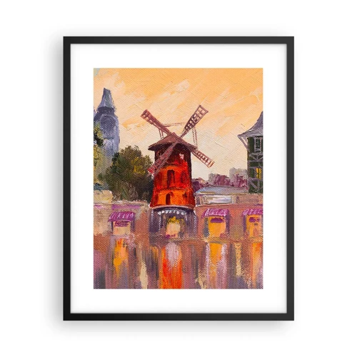 Affiche dans un cadre noir - Poster - Icones parisiennes – le Moulin rouge - 40x50 cm