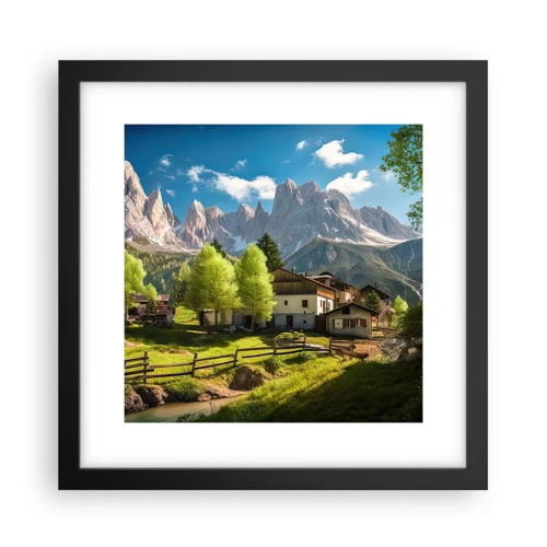 Affiche dans un cadre noir - Poster - Idylle alpine - 30x30 cm