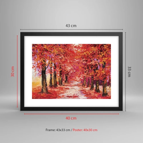 Affiche dans un cadre noir - Poster - Impression d'automne - 40x30 cm