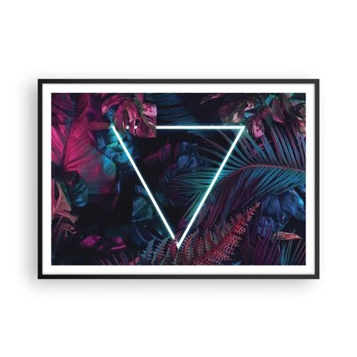 Affiche dans un cadre noir - Poster - Jardin de style disco - 100x70 cm