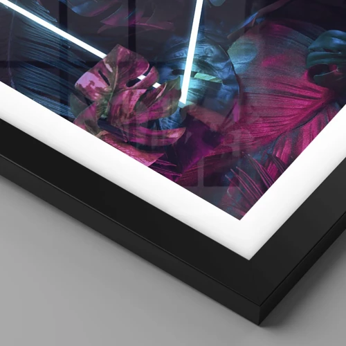 Affiche dans un cadre noir - Poster - Jardin de style disco - 30x40 cm