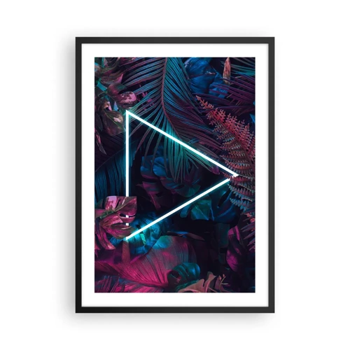 Affiche dans un cadre noir - Poster - Jardin de style disco - 50x70 cm