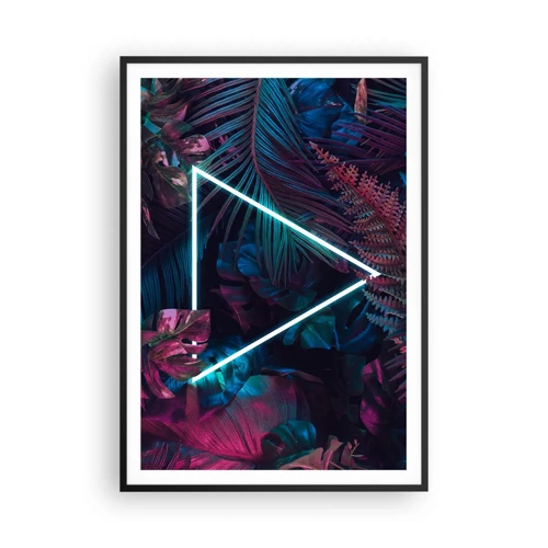 Affiche dans un cadre noir - Poster - Jardin de style disco - 70x100 cm