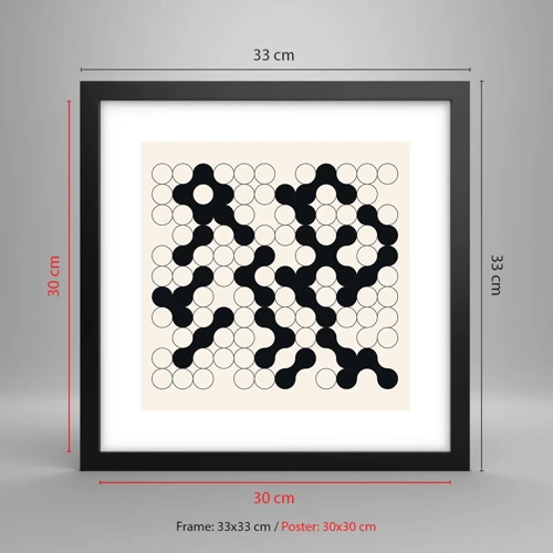 Affiche dans un cadre noir - Poster - Jeu chinois – variation - 30x30 cm