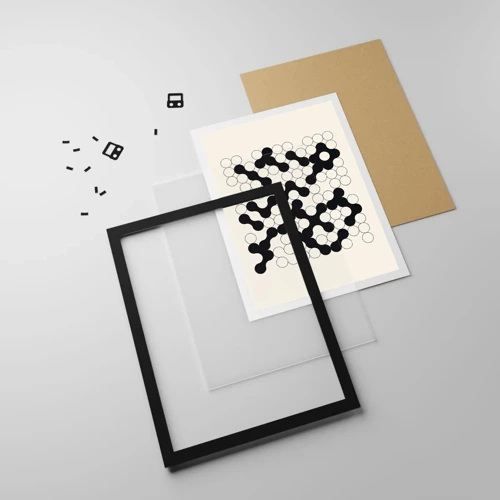 Affiche dans un cadre noir - Poster - Jeu chinois – variation - 50x70 cm