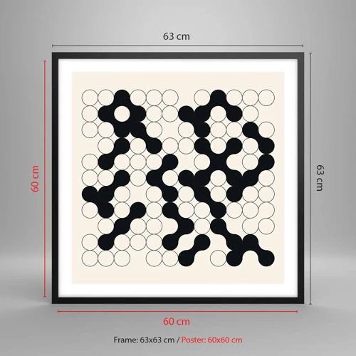 Affiche dans un cadre noir - Poster - Jeu chinois – variation - 60x60 cm