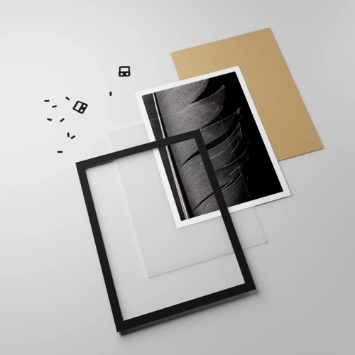 Affiche dans un cadre noir - Poster - La plume – un design magnifique - 30x40 cm