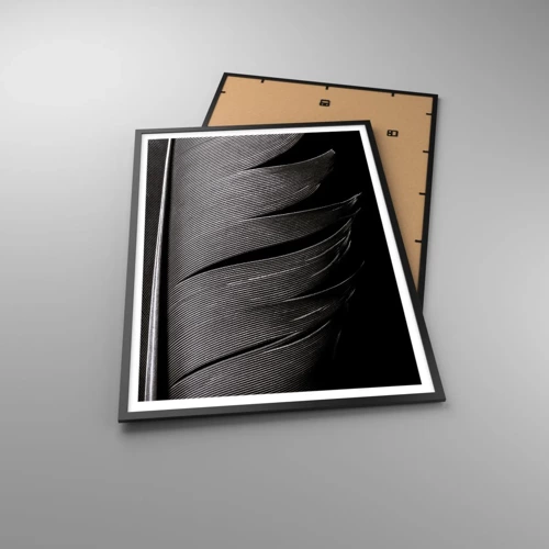 Affiche dans un cadre noir - Poster - La plume – un design magnifique - 70x100 cm