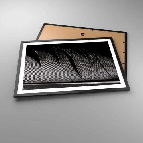 Affiche dans un cadre noir - Poster - La plume – un design magnifique - 70x50 cm