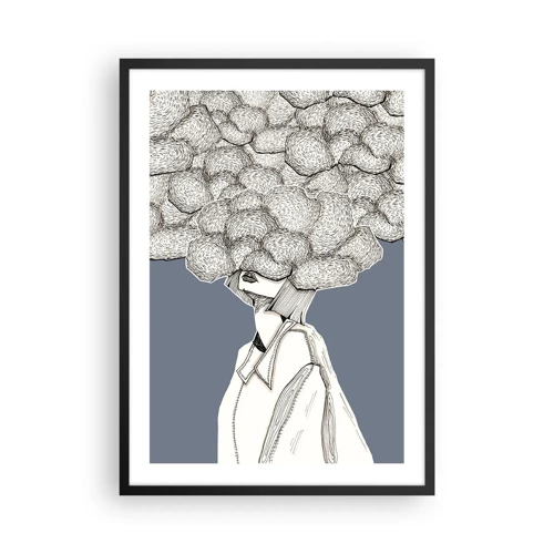 Affiche dans un cadre noir - Poster - La tête dans les nuages - 50x70 cm