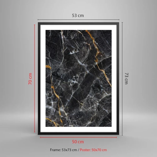 Affiche dans un cadre noir - Poster - La vie intérieure de la pierre - 50x70 cm