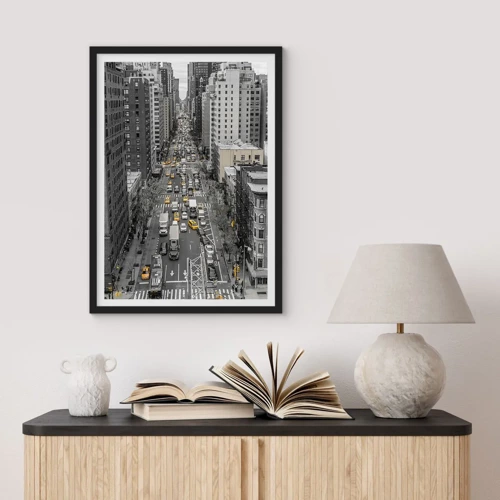 Affiche dans un cadre noir - Poster - La vie new-yorkaise - 50x70 cm