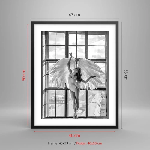 Affiche dans un cadre noir - Poster - La ville des anges? - 40x50 cm