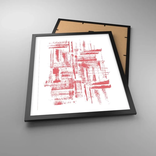 Affiche dans un cadre noir - Poster - La ville rouge - 40x50 cm