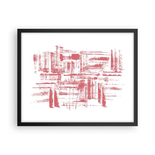 Affiche dans un cadre noir - Poster - La ville rouge - 50x40 cm