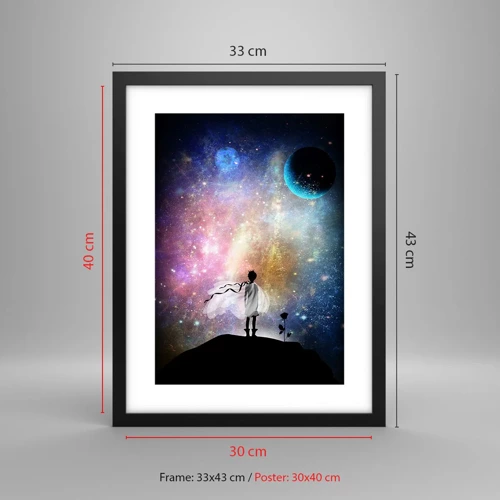 Affiche dans un cadre noir - Poster - Le Petit Prince - 30x40 cm