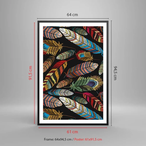 Affiche dans un cadre noir - Poster - Le carnaval des oiseaux - 61x91 cm