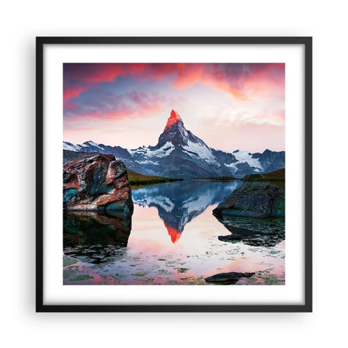 Affiche dans un cadre noir - Poster - Le coeur des montagnes est chaud - 50x50 cm
