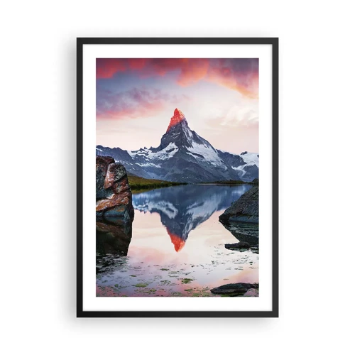 Affiche dans un cadre noir - Poster - Le coeur des montagnes est chaud - 50x70 cm