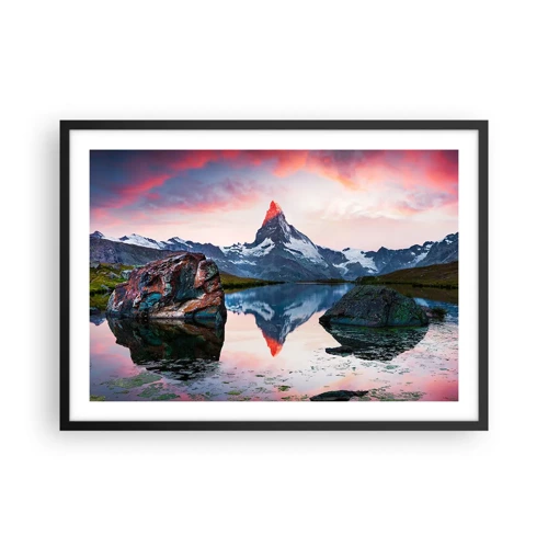 Affiche dans un cadre noir - Poster - Le coeur des montagnes est chaud - 70x50 cm