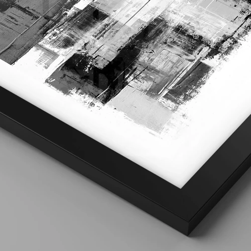 Affiche dans un cadre noir - Poster - Le gris est beau - 50x40 cm