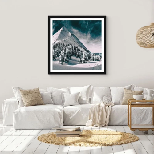 Affiche dans un cadre noir - Poster - Le pays de la neige et de la glace - 30x30 cm