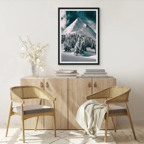 Affiche dans un cadre noir - Poster - Le pays de la neige et de la glace - 70x100 cm