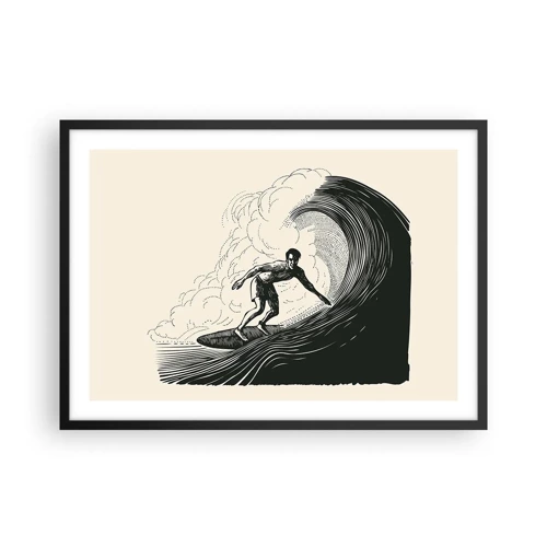 Affiche dans un cadre noir - Poster - Le roi de la vague - 70x50 cm