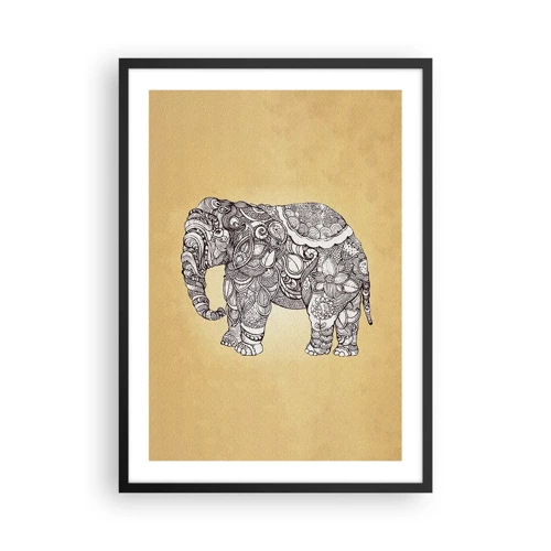 Affiche dans un cadre noir - Poster - L'éléphant s'est apprêté - 50x70 cm