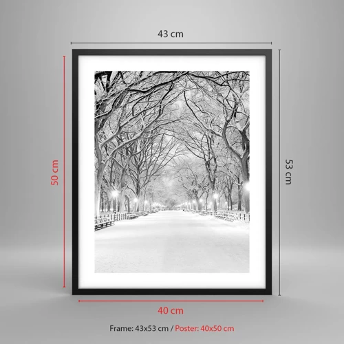 Affiche dans un cadre noir - Poster - Les quatres saisons – l’hiver - 40x50 cm