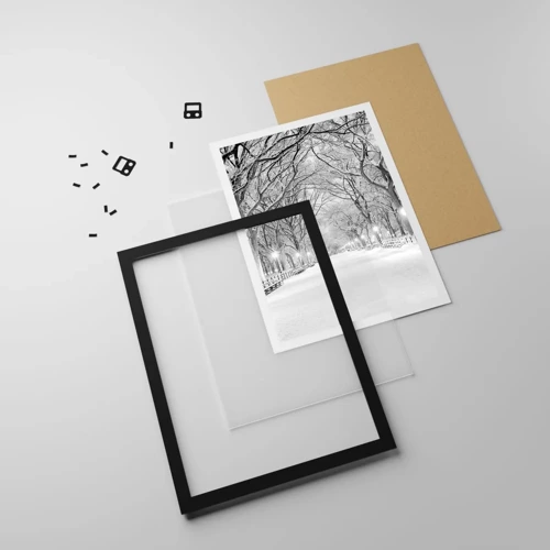 Affiche dans un cadre noir - Poster - Les quatres saisons – l’hiver - 40x50 cm