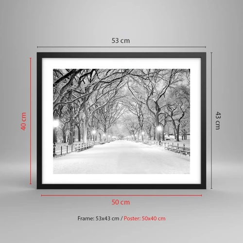 Affiche dans un cadre noir - Poster - Les quatres saisons – l’hiver - 50x40 cm