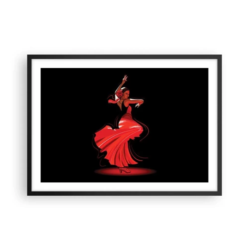 Affiche dans un cadre noir - Poster - L'esprit fougueux du flamenco - 70x50 cm