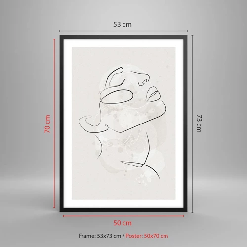 Affiche dans un cadre noir - Poster - L'esquisse d'un rêve - 50x70 cm