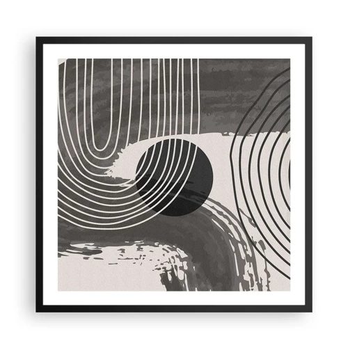 Affiche dans un cadre noir - Poster - L'ovale gagne - 60x60 cm