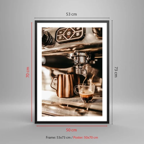 Affiche dans un cadre noir - Poster - Lueur de café - 50x70 cm