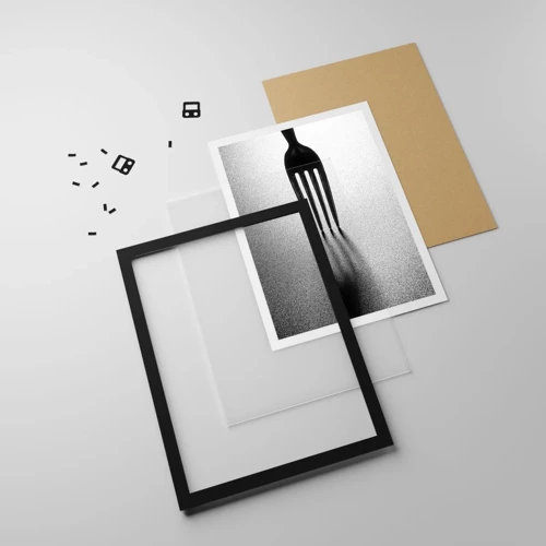 Affiche dans un cadre noir - Poster - Lumière et ombre - 30x40 cm