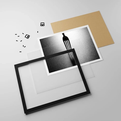 Affiche dans un cadre noir - Poster - Lumière et ombre - 40x30 cm