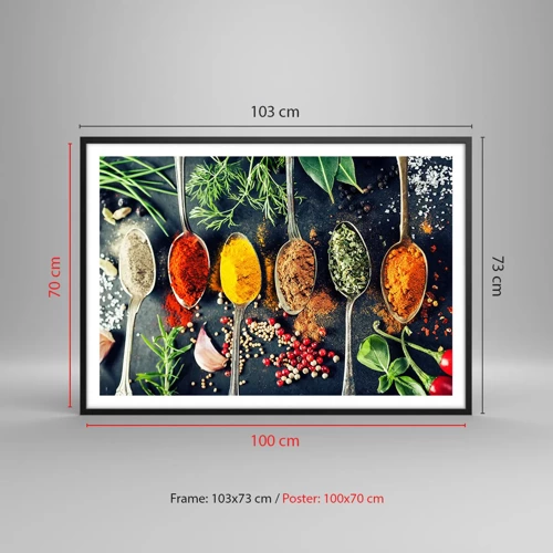 Affiche dans un cadre noir - Poster - Magie culinaire - 100x70 cm