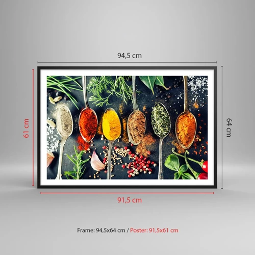 Affiche dans un cadre noir - Poster - Magie culinaire - 91x61 cm