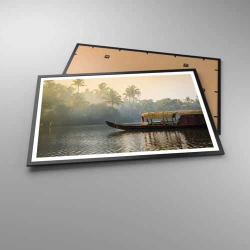 Affiche dans un cadre noir - Poster - Maison sur la rivière - 91x61 cm
