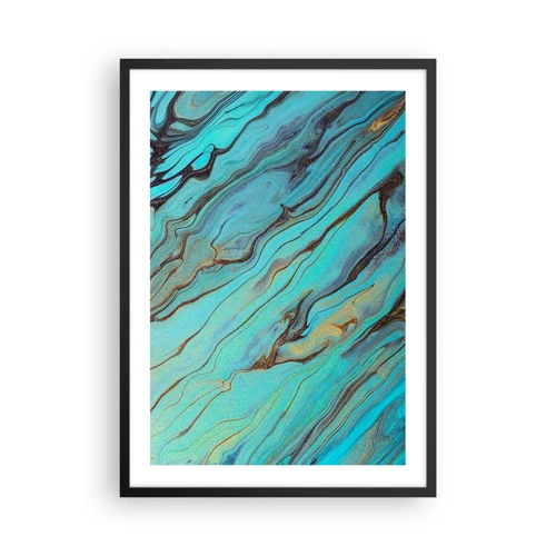 Affiche dans un cadre noir - Poster - Marée turquoise - 50x70 cm