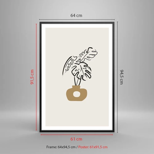 Affiche dans un cadre noir - Poster - Monstera – décoration de la maison - 61x91 cm